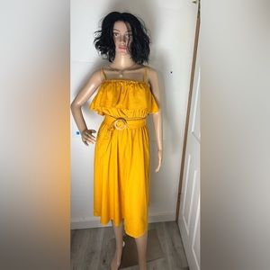 Women’s Mustard Ruffle Halter top Dress 👗, Size S